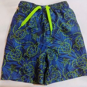 Kids Swim Trunks with Turtle Print